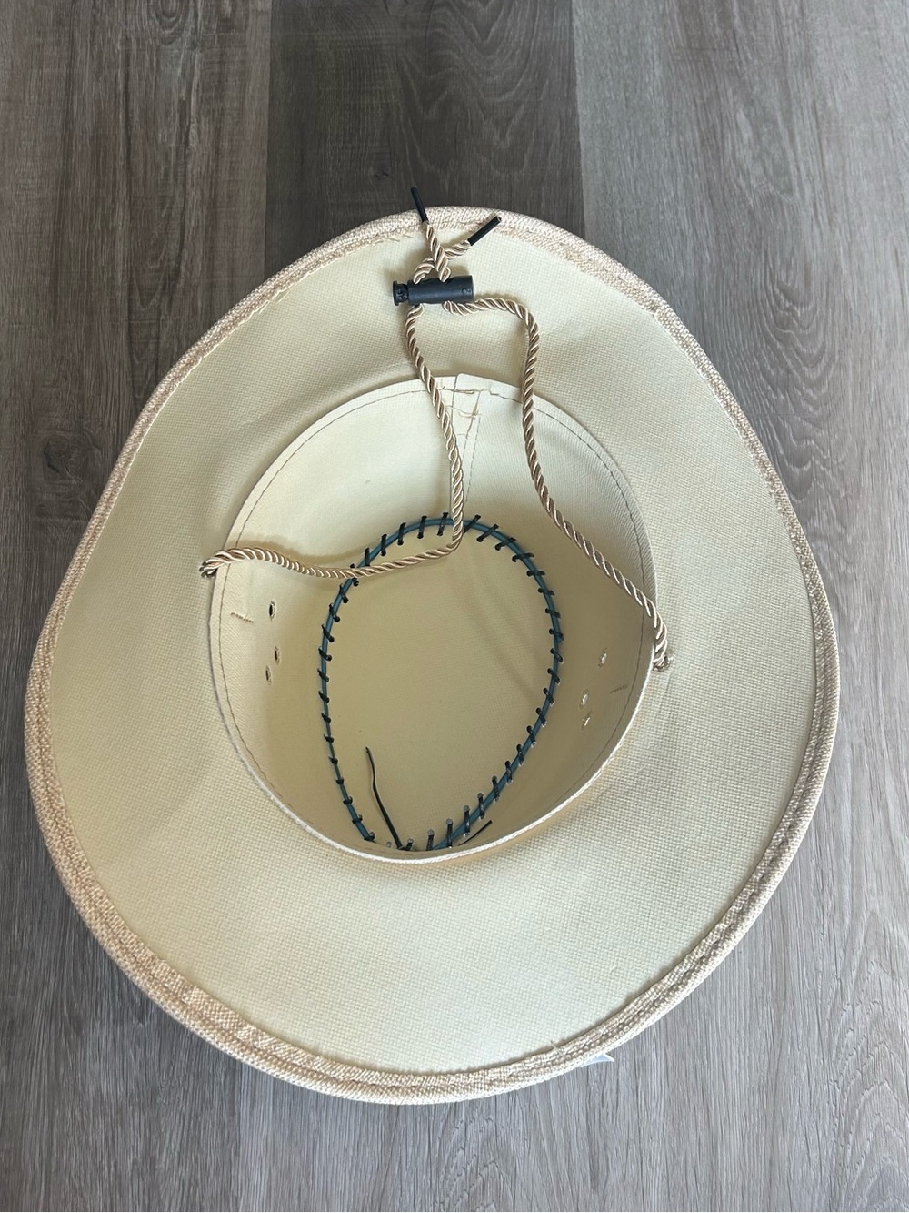 NWT Linen Western Cowboy Hat Boho Festival Beach Sun Hat Cream Beige - Picture 2 of 5